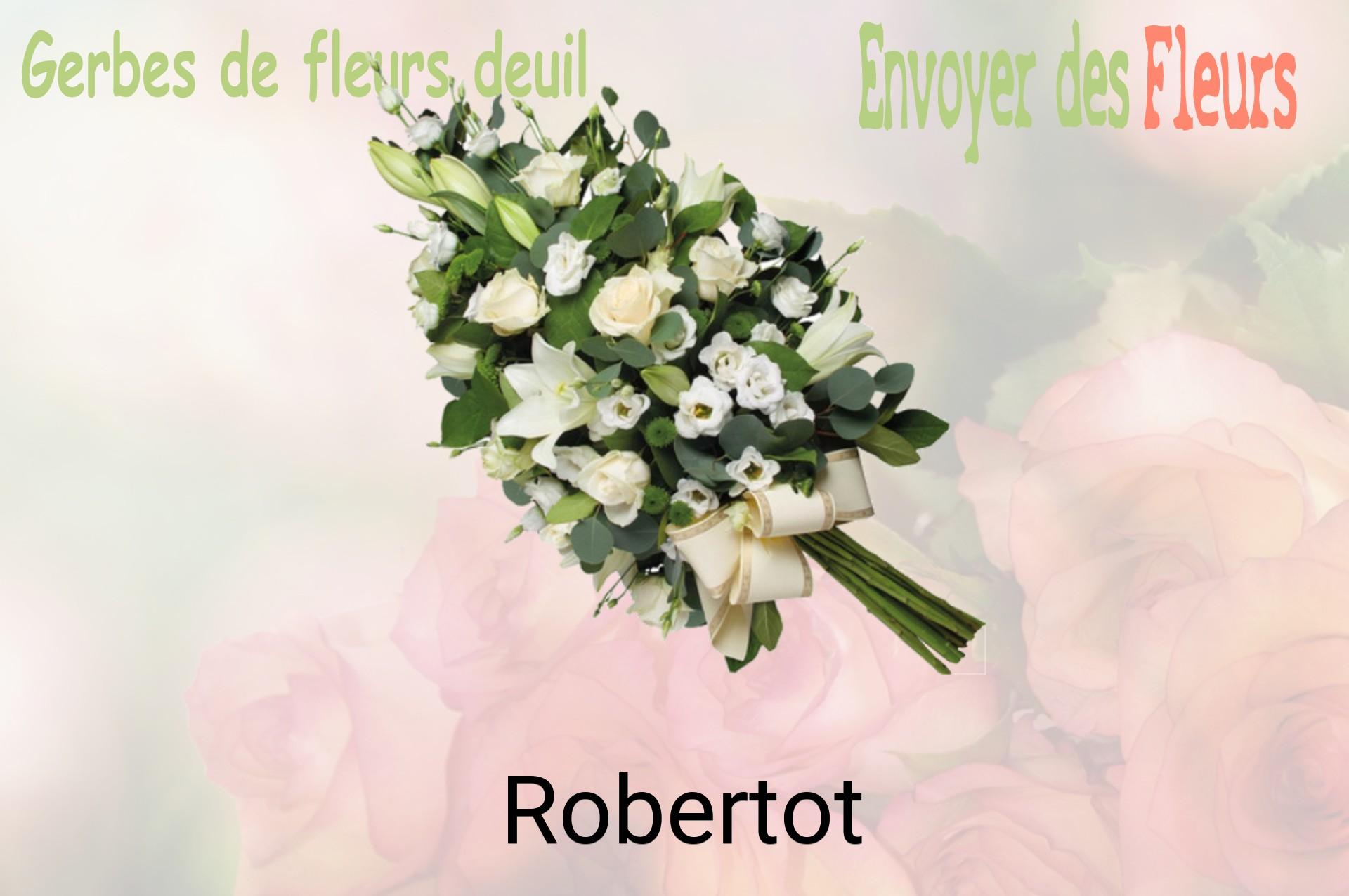 Gerbe de fleurs de deuil livrée à Robertot